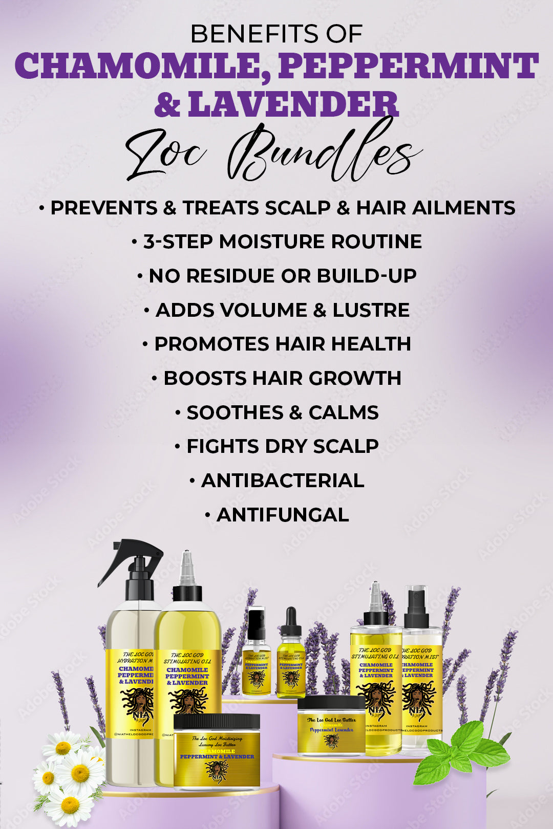 Loc Bundles - Chamomile, Peppermint + Lavender