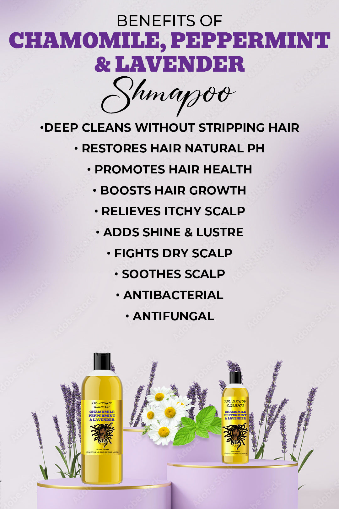 Shampoo - Chamomile, Peppermint + Lavender