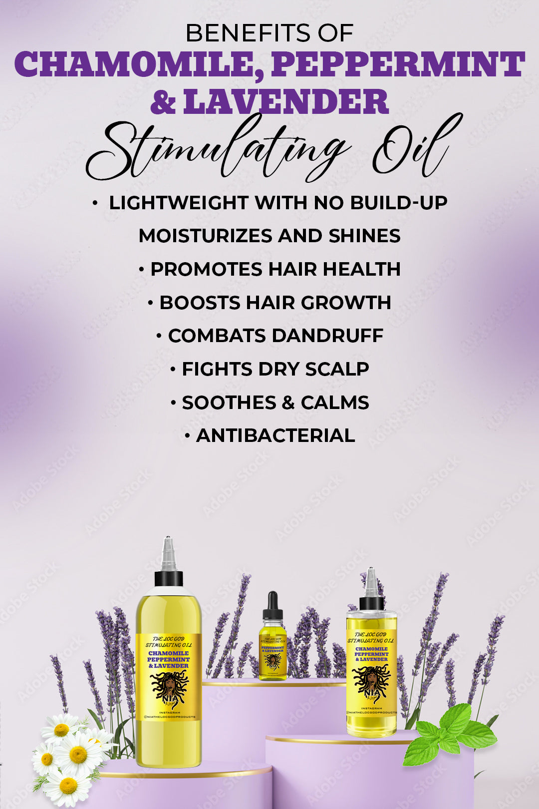 Stimulating Oil - Chamomile, Peppermint + Lavender